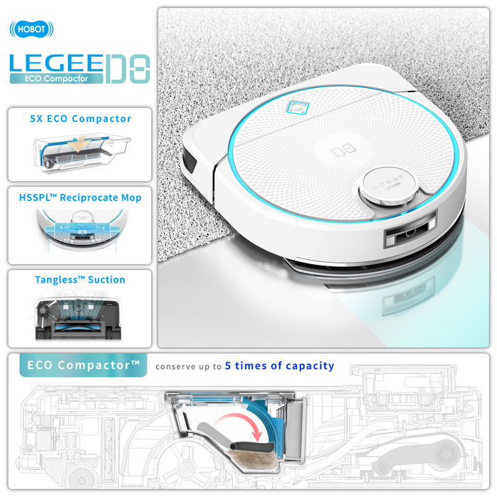 Hobot Legee D8 Robot Vacuum Cleaner and Mop